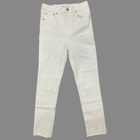 Aritzia Denim Forum The Lola High Rise Skinny Crop White Jeans size 27 - Picture 2 of 6